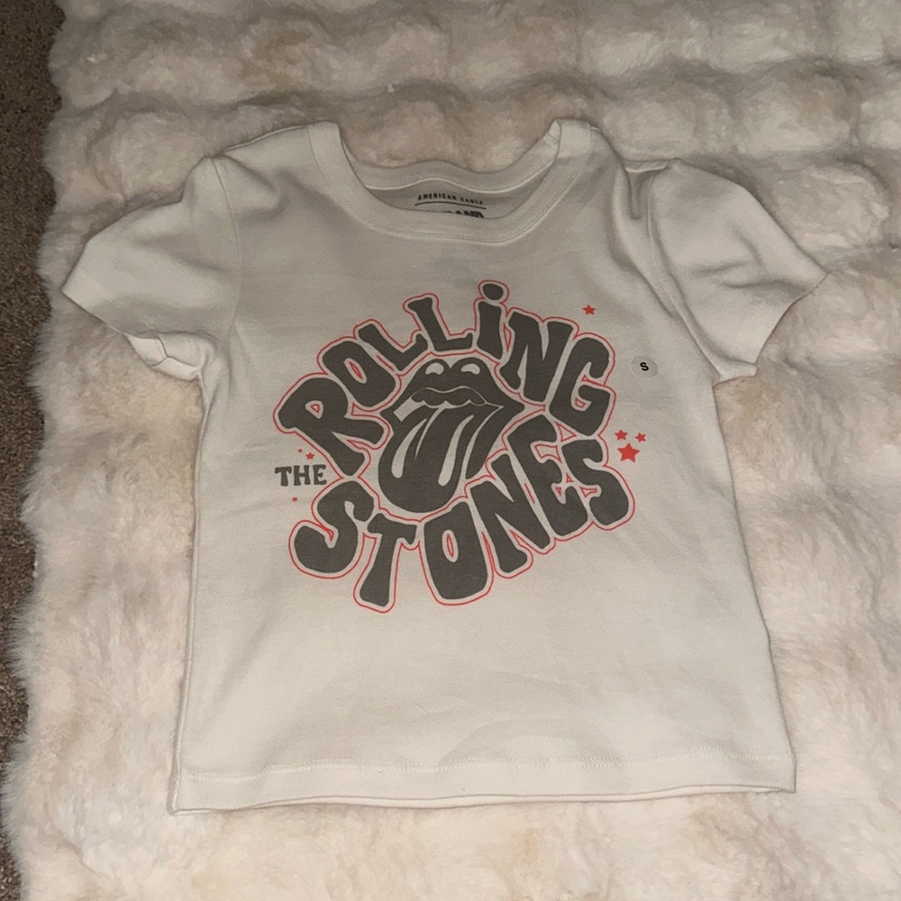 White Rolling Stones shirt. American eagle. Size-small